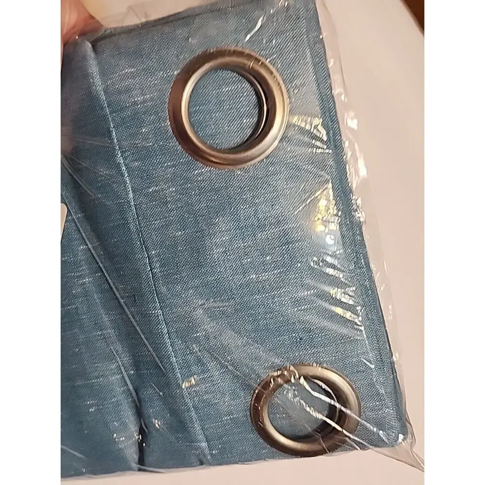 ATI Home Bella Sheer Grommet Curtain Blue 2 Panels Length 96